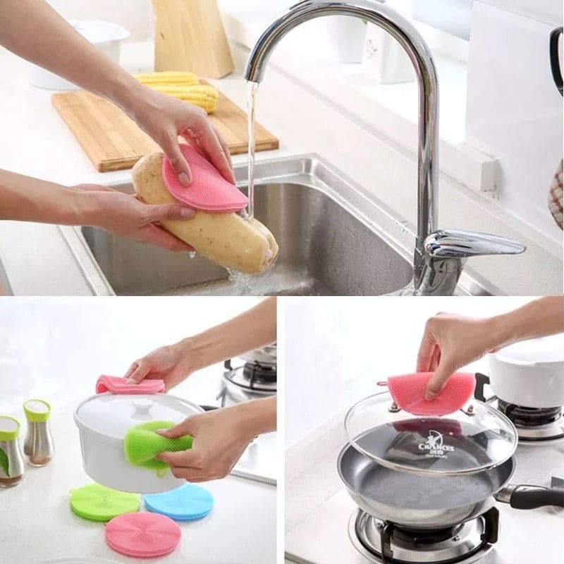 Multipurpose Silicone Dish Sponge, Kitchen Cleaning Scrubber, Silicone Dish Scrubber Multipurpose Silicone Dish Sponge, Kitchen Cleaning Scrubber, Silicone Dish Scrubber